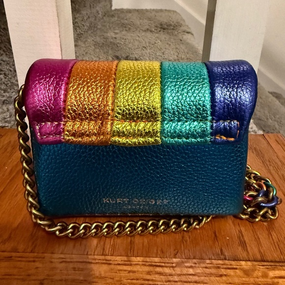 Kurt Geiger Rainbow Metallic Crossbody Bag comes with free designer Jewerly. - Picture 7 of 10